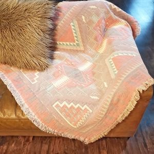 Vintage Crown Crafts Fringe Throw Blanket